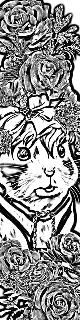 Free colorable bookmarks of a hamster surrounded by flowers